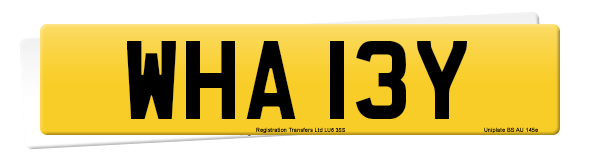 Registration number WHA 13Y